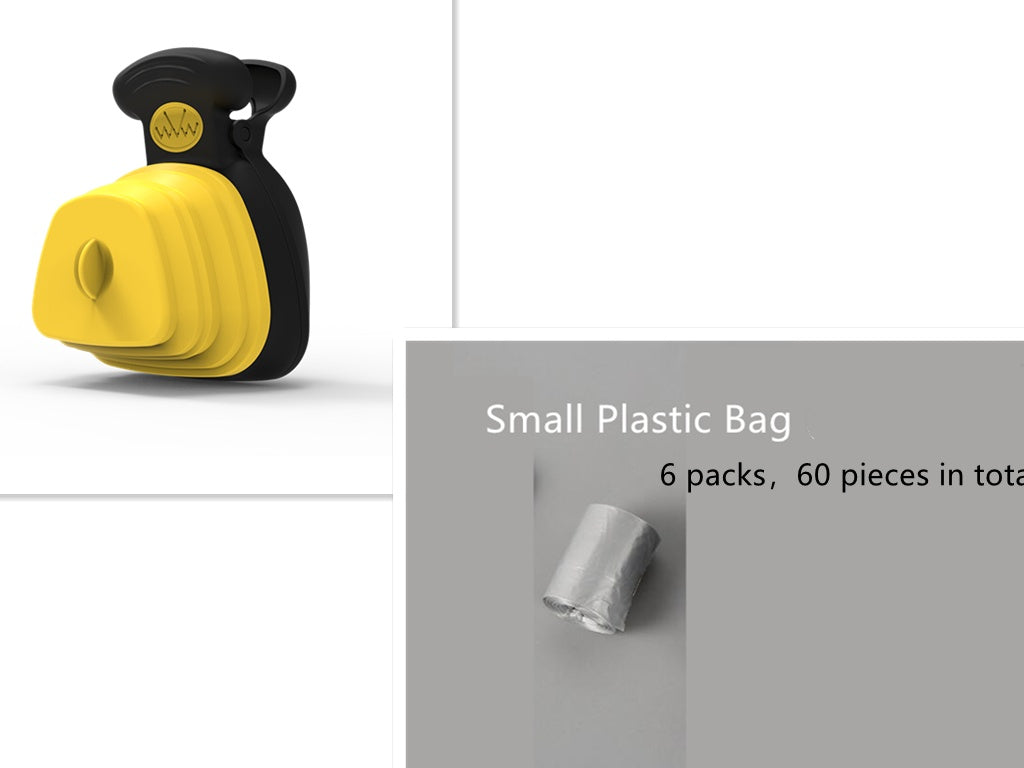Distributeur de sacs à crottes pour chien de compagnie Cuillère à crottes pliable de voyage